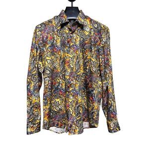 Kalmin Ross Regular Fit Bloom Men's Button Down Shirt XXL